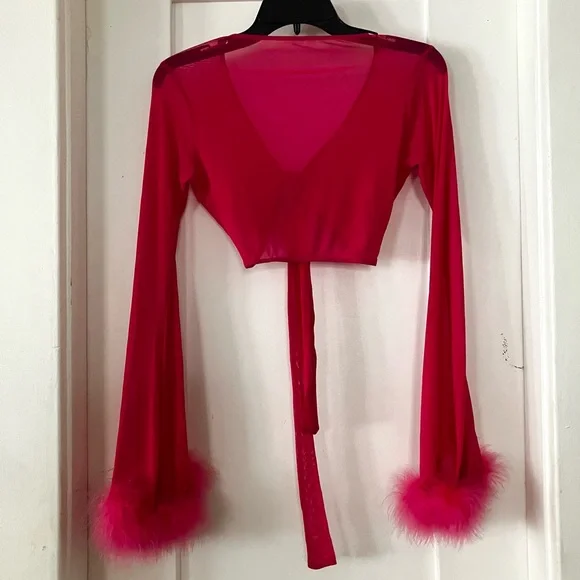 I Heart Raves Hot Pink Crop Top - Picture 2 of 2